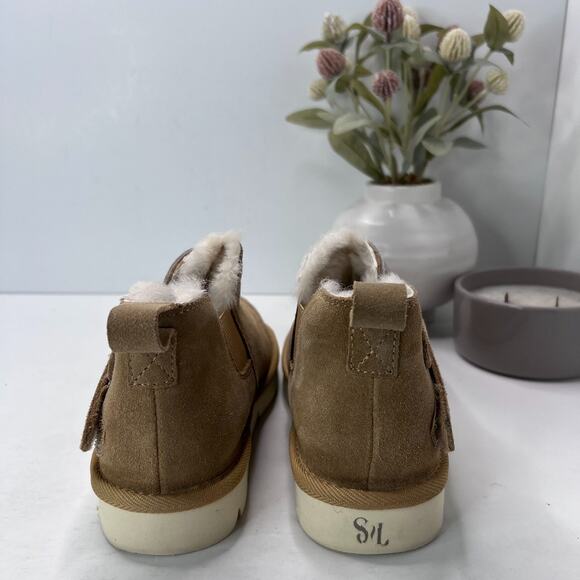SuperLamb Ongi Sherpa Ankle Boot Suede Beige Round Toe Women's US 6E Wide NWB - Picture 4 of 11